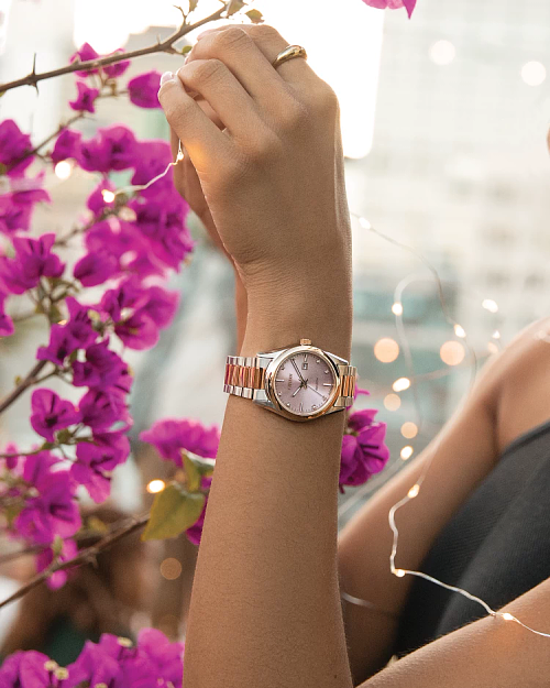 Sport Luxury Pink Dial Stainless Steel Bracelet EW2706 58X CITIZEN